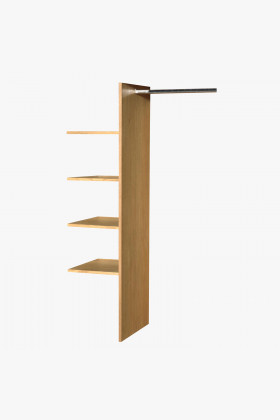 Eichenholz Regal mit Garderobe für Kleiderschrank Texas 63